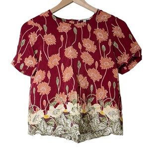 Madewell Silk Floral Women's Blouse Top, Size XS